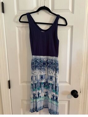 Navy Athleta Knit Sleeveless Jersey Dress XS Pockets